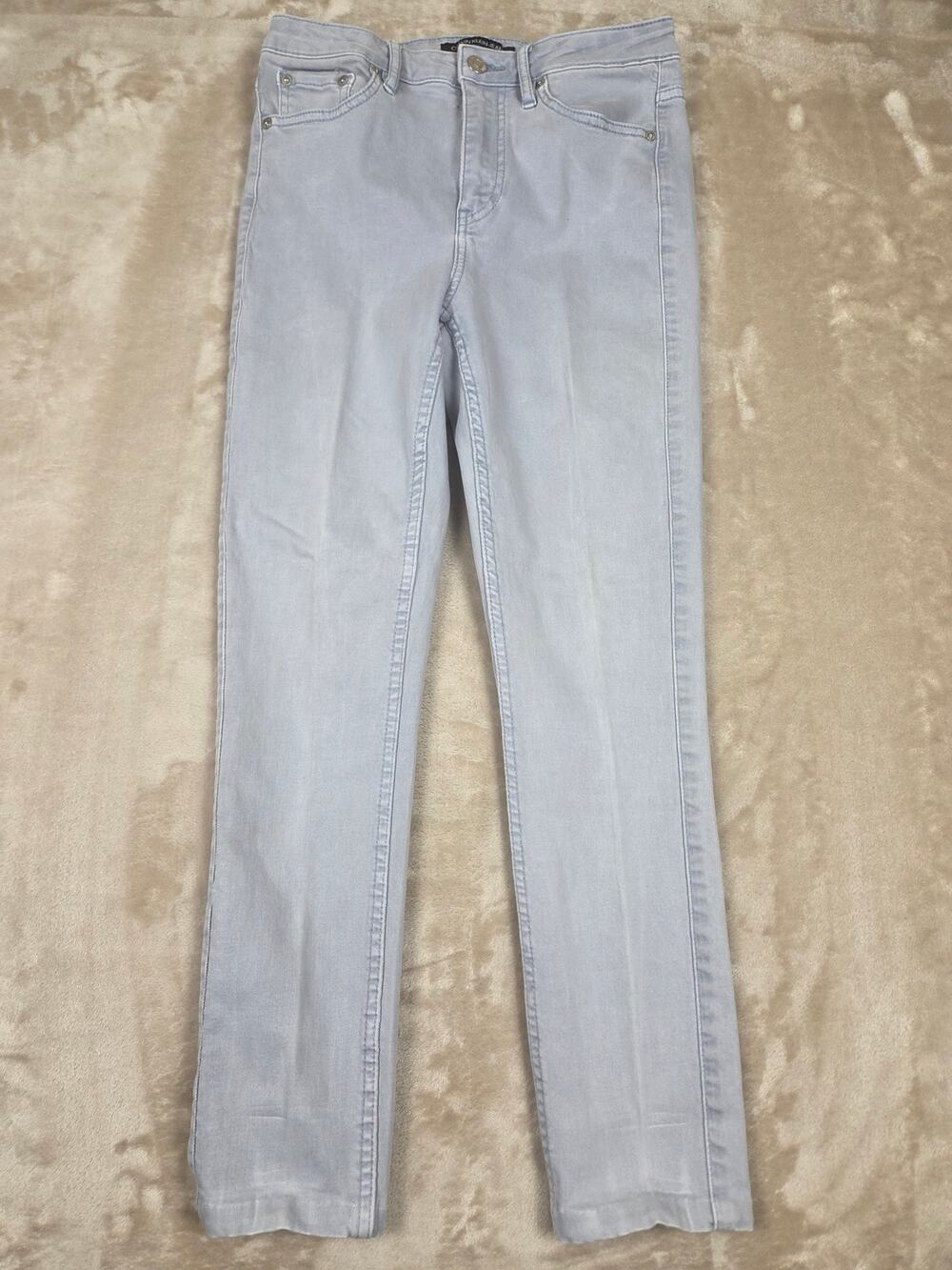 Calvin Klein Women's High-Rise Skinny Jeans in an ultra-light, icy pastel blue